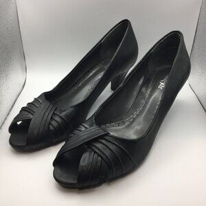 Vintage Womens East 5th Black Pumps Heels Open Toe Formal Church Office Size 8